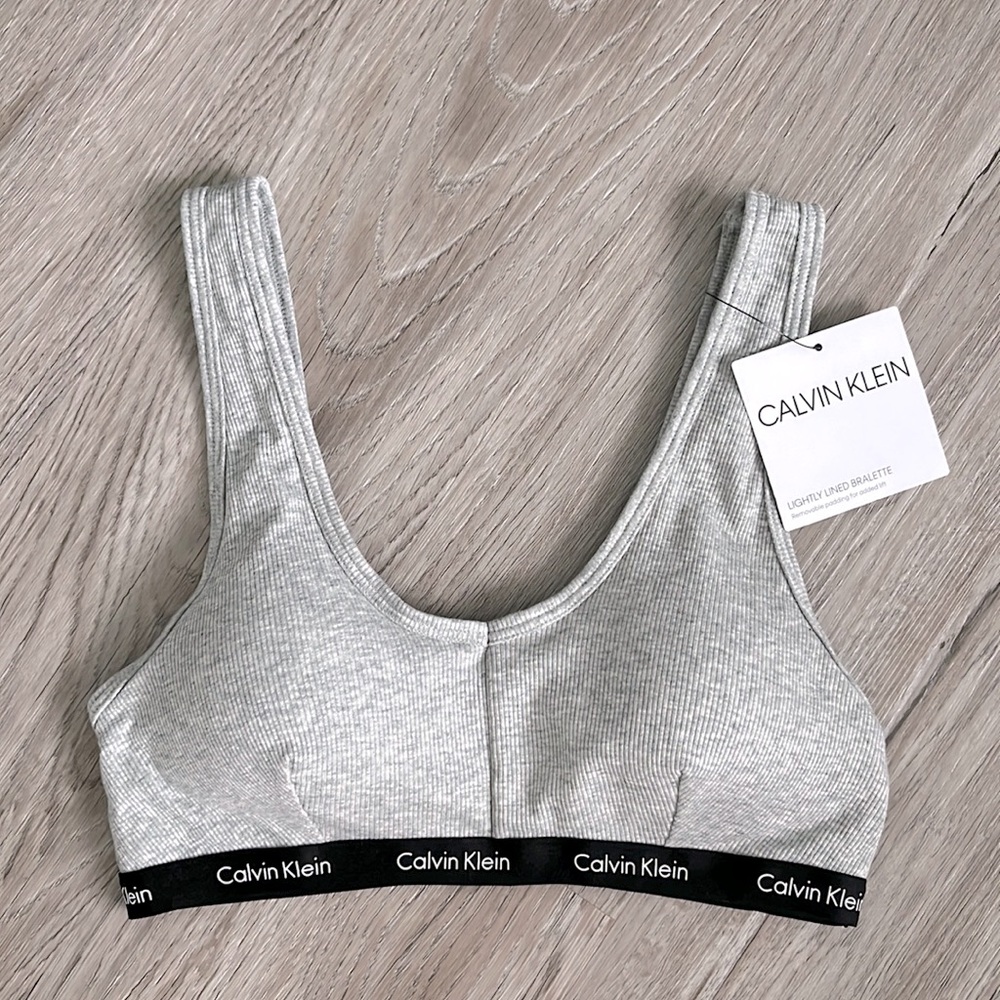 Calvin Klein gray jersey bralette